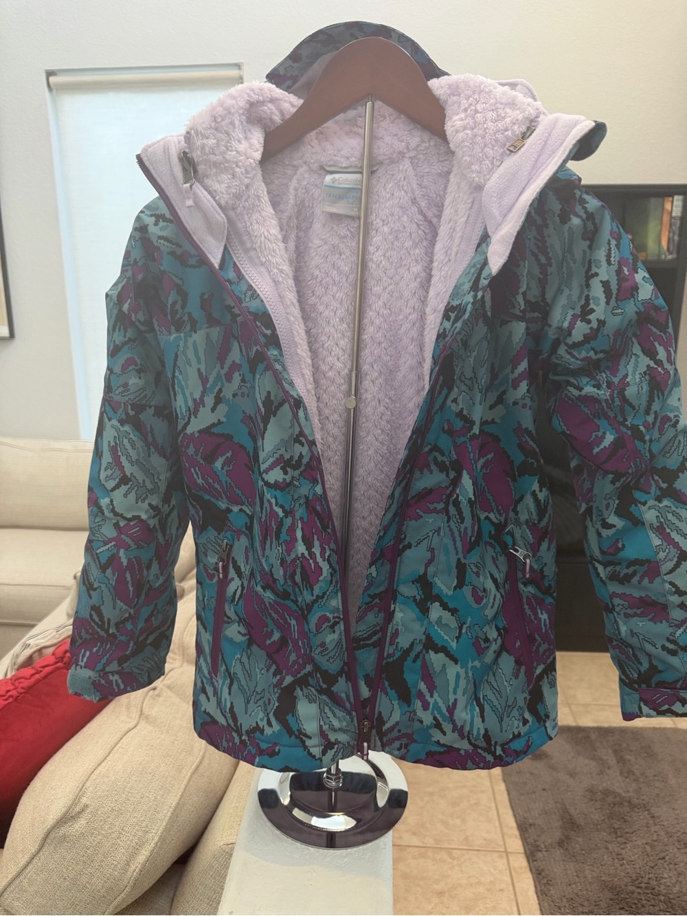 Columbia Girls Bugaboo II Interchange Jacket M 10/12 Teal Purple NWOT HOST PICK🎉 - Picture 4 of 10